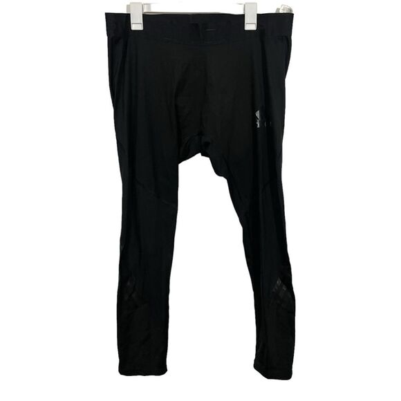 Adidas Alphaskin Black Cropped Activewear Leggings - Picture 1 of 5